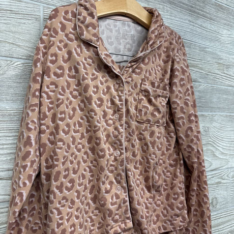 2 Pc LS Button Up PJs Animal Print 10-12