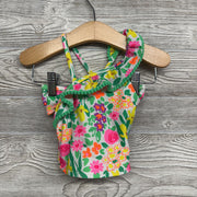 2 Pc Swimsuit Flowers Pom Trim 12M