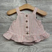 Gauze Button Up Tank Top & Bubble Shorts Stripes 12M