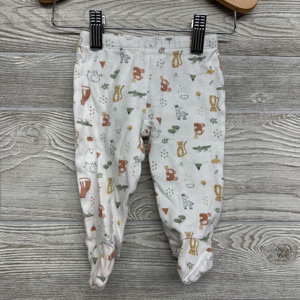 LS Pointelle Button Up Shirt, Footed Pants Animals & Hat 6M