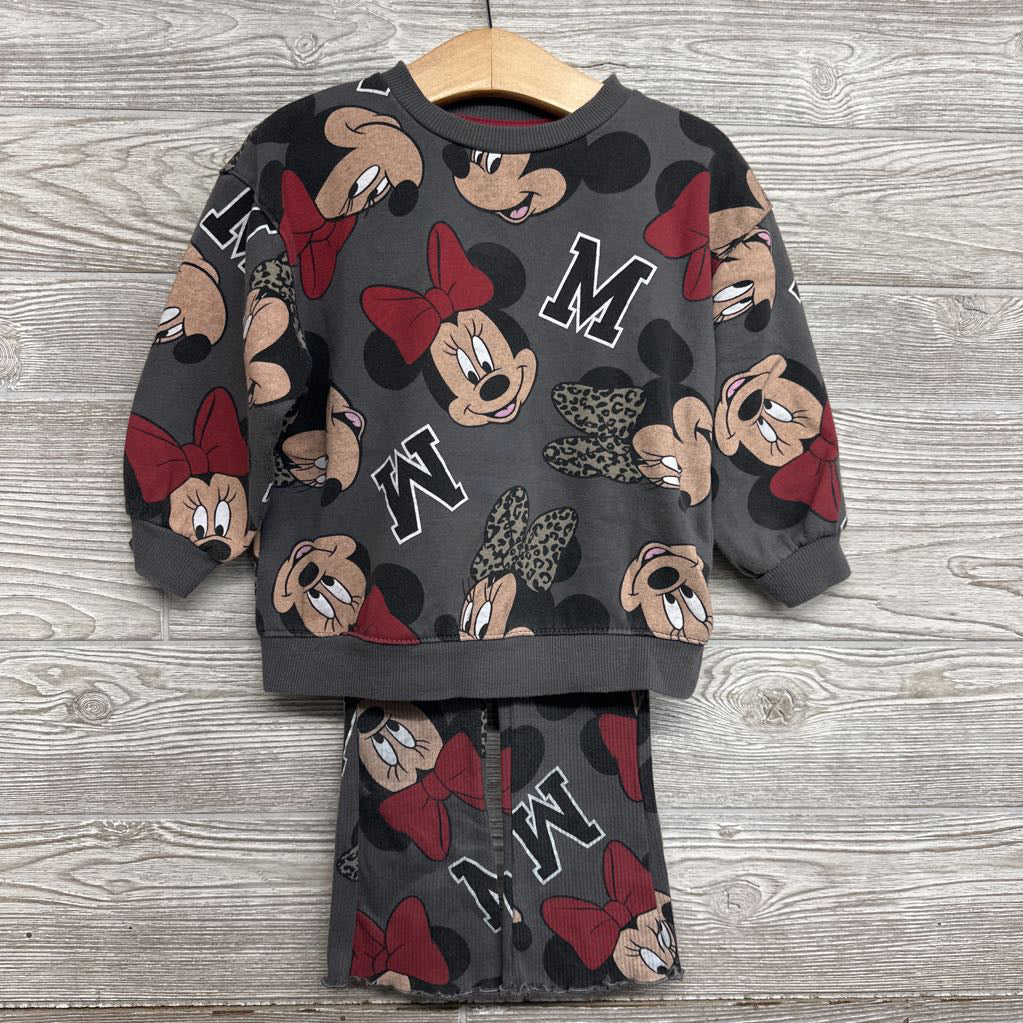Crewneck & Ribbed Flare Pants Minnie Mouse 3T