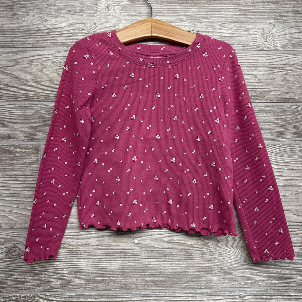 LS Ribbed Shirt Flowers 5T