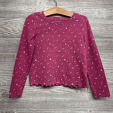 LS Ribbed Shirt Flowers 5T