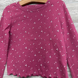 LS Ribbed Shirt Flowers 5T