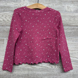 LS Ribbed Shirt Flowers 5T