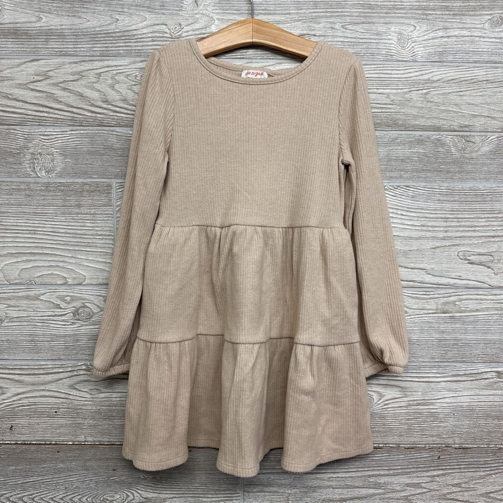 LS Ribbed Tiered Dress 6-7
