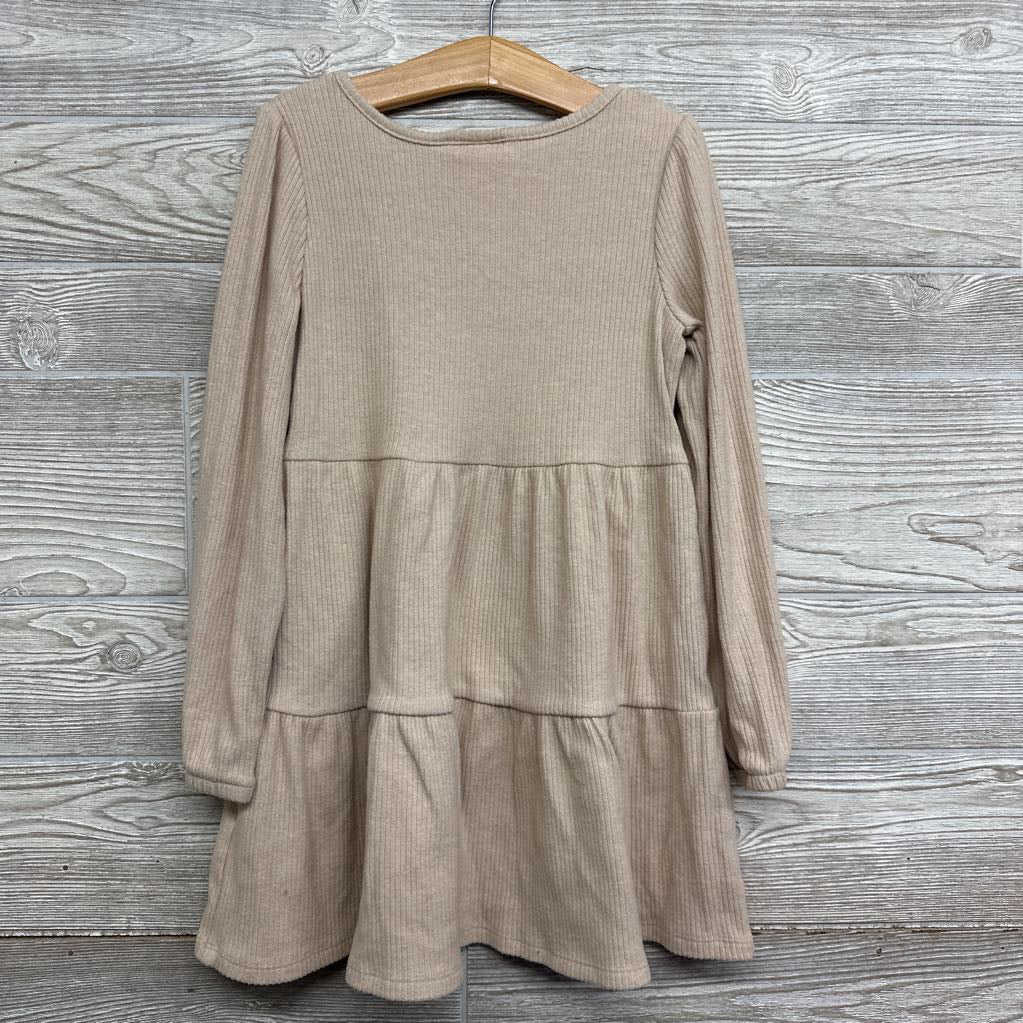 LS Ribbed Tiered Dress 6-7