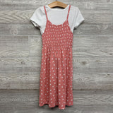 Smocked Tank Dress Flowers & Ribbed Shirt 6-6X