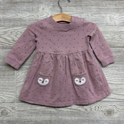 LS French Terry Dress Hearts Fox Pockets 9M