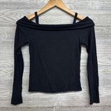 LS Ribbed Off Shoulder Shirt 10-12