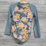 1/4 Zip Swimsuit Flowers 4-5