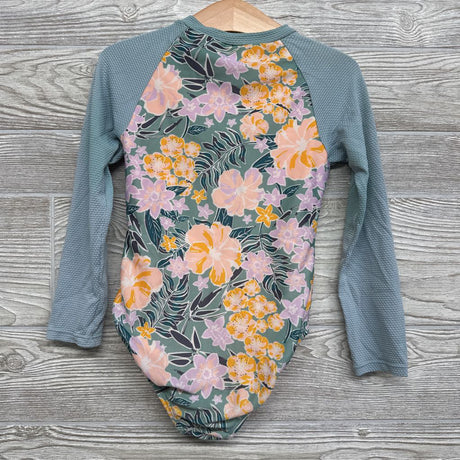 1/4 Zip Swimsuit Flowers 4-5