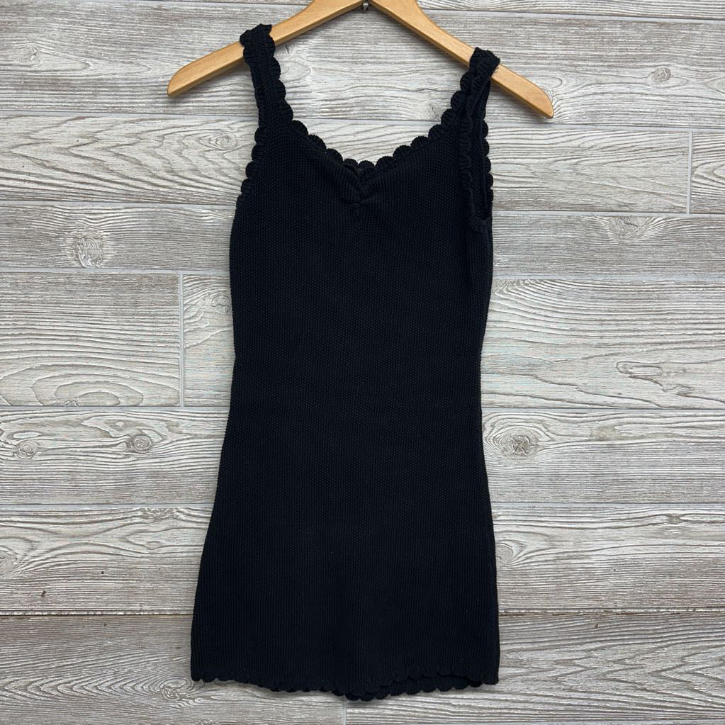 Knit Tank Dress Scallop Trim 10-12