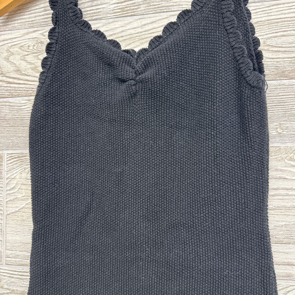 Knit Tank Dress Scallop Trim 10-12