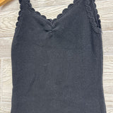Knit Tank Dress Scallop Trim 10-12
