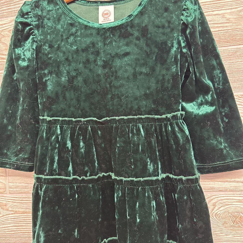 LS Tiered Crushed Velvet Dress 4-5