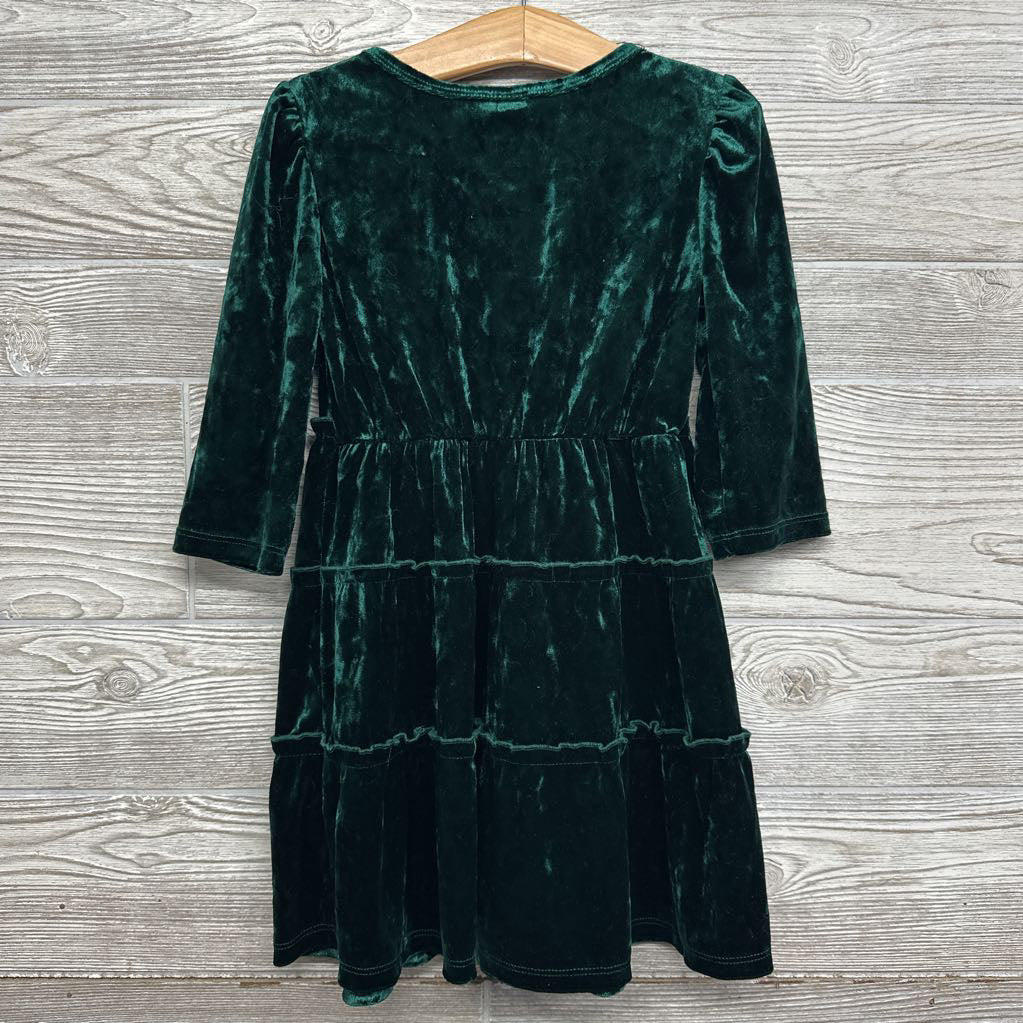 LS Tiered Crushed Velvet Dress 4-5