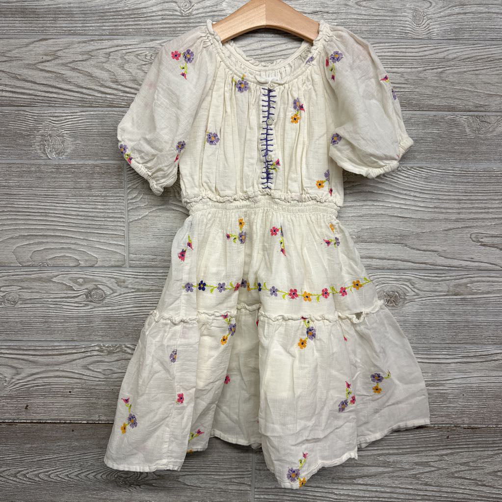 Linen Dress Embroidered Flowers 7
