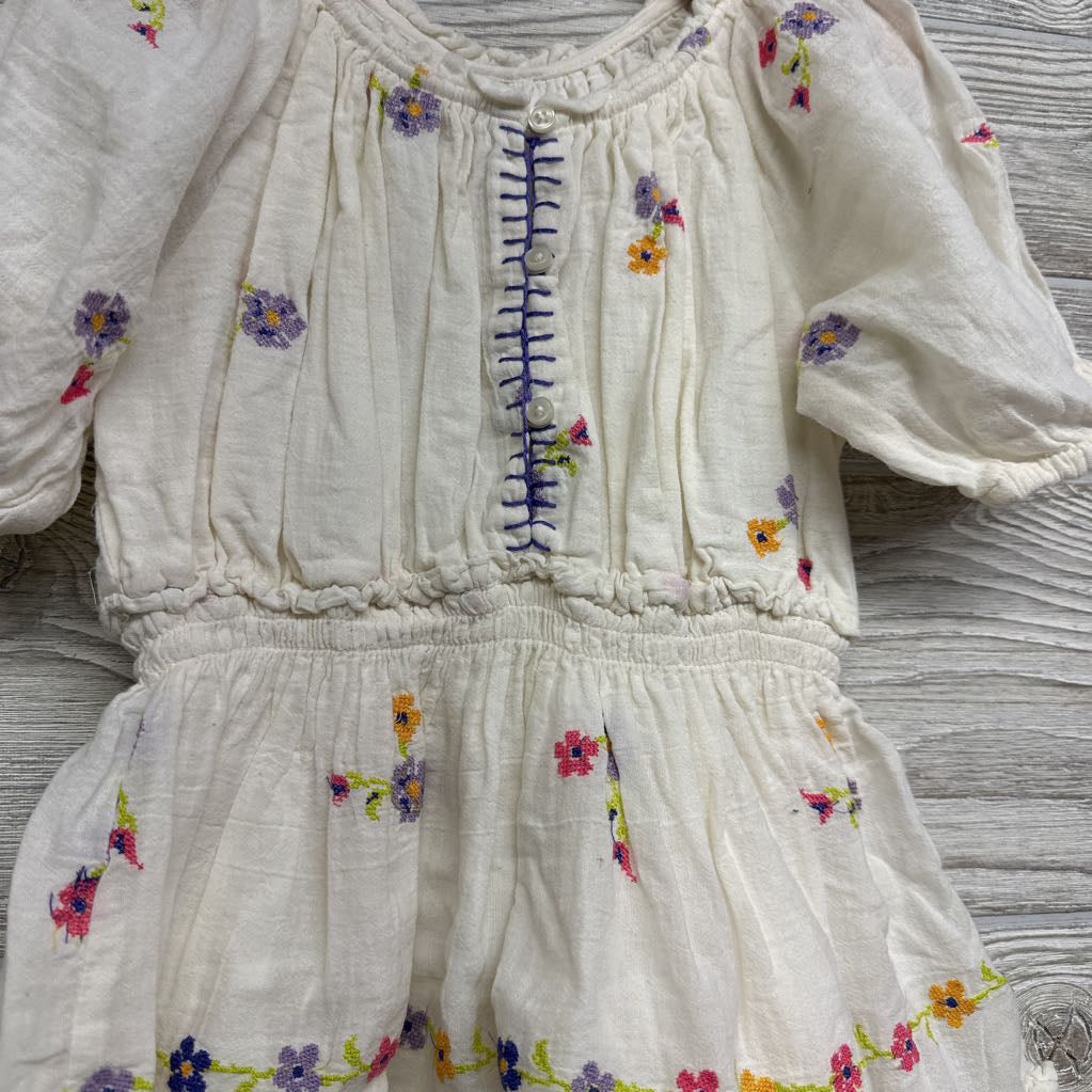 Linen Dress Embroidered Flowers 7