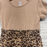 Ribbed Tiered Skirt Dress Animal Print 6-6x