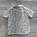 Button Up Shirt Dinosaurs Surfing Palm Trees 18M