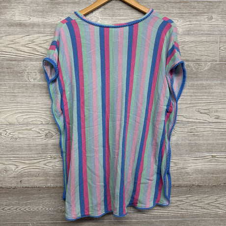 Swim Cover Up Stripes Pom Trim 14-16