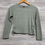 LS Ruched Ribbed Shirt Bows 10-12