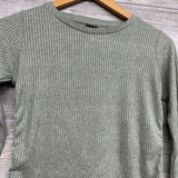 LS Ruched Ribbed Shirt Bows 10-12