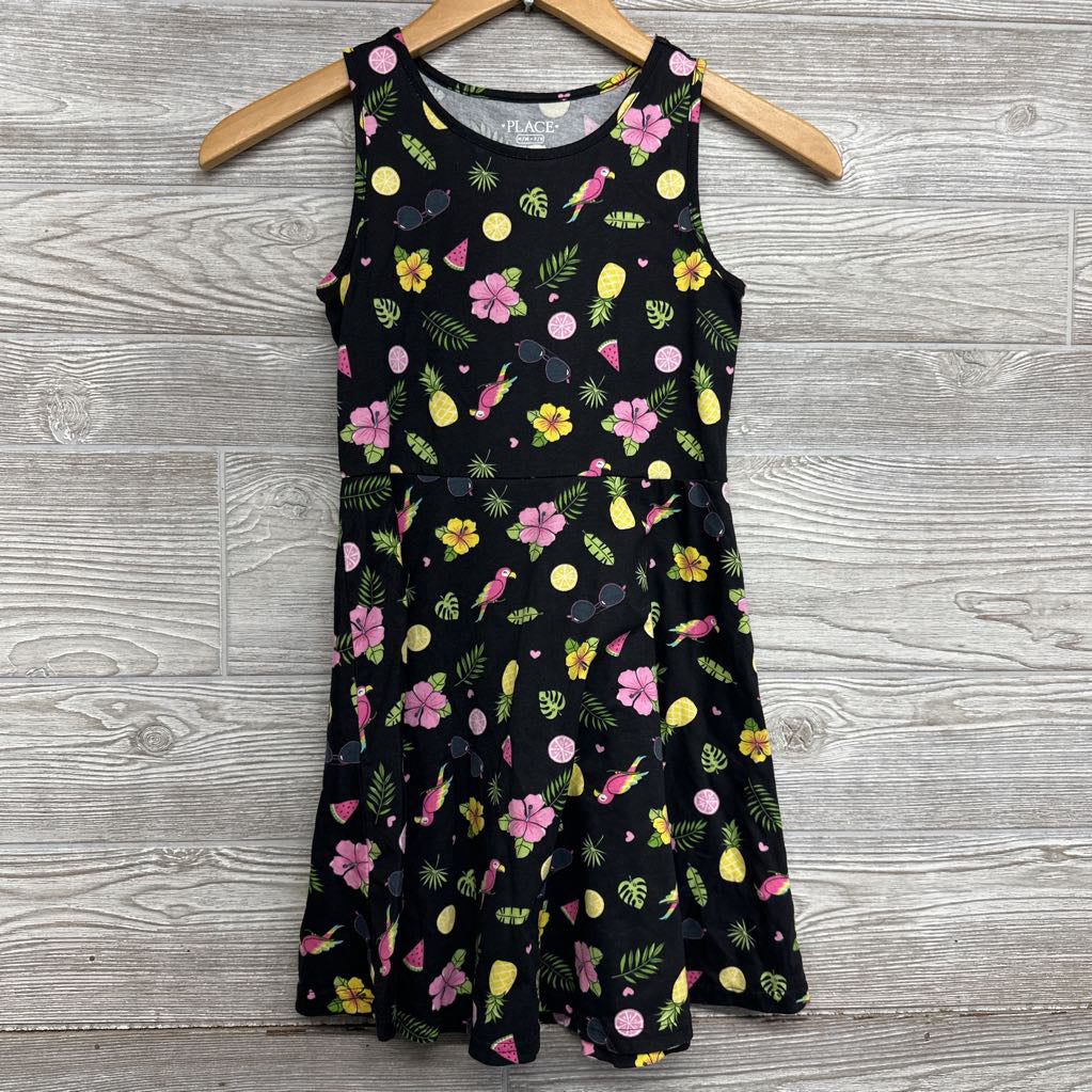 Tank Dress Flowers Fruit Parrots 7-8