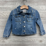 Denim Jacket Embroidered Flowers 3T
