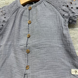 Gauze Button Up Shirt Eyelet Sleeves 18M