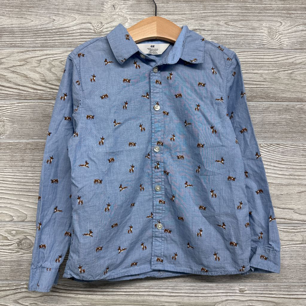 LS Chambray Button Up Shirt Deer 6X