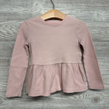 LS Waffle Knit Peplum Shirt 3T