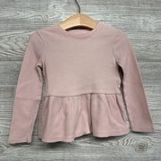 LS Waffle Knit Peplum Shirt 3T