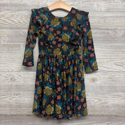 LS Dress Flowers Ruffles 3-4