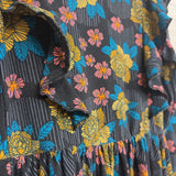 LS Dress Flowers Ruffles 3-4