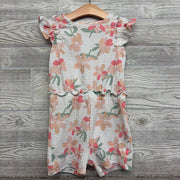 Textured Flutter Sleeve Romper Flowers 6