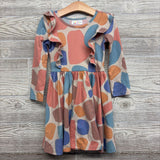 LS Twirl Dress Ruffles Printed 3-4