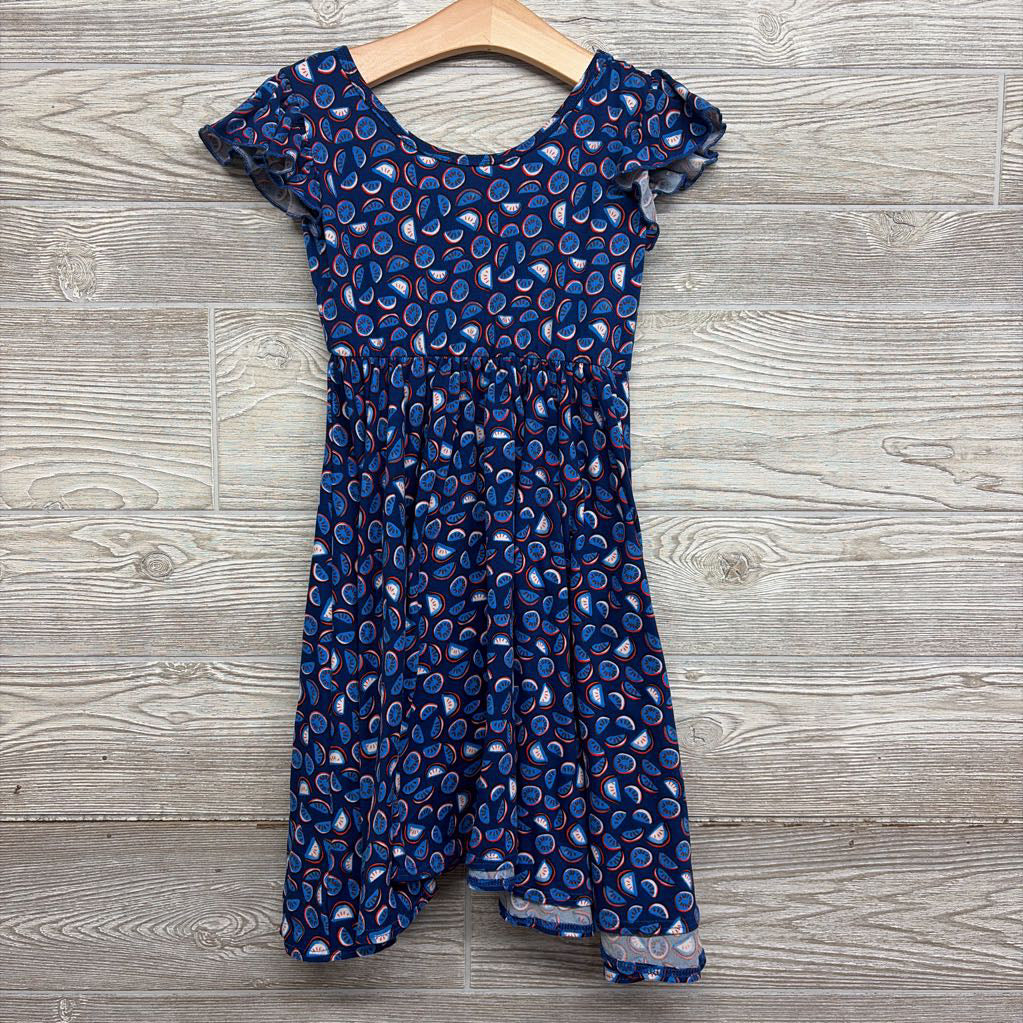 Flutter Sleeve Twirl Dress Watermelon 5-6