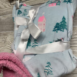 NEW 2 Pc LS Cozy PJs Trees Penguins Sledding W/ Fuzzy Socks 6-6X