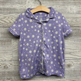 2 Pc Button Up PJs Flowers 6-6X