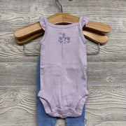 Tank Bodysuit Flowers & Leggings Dots NB