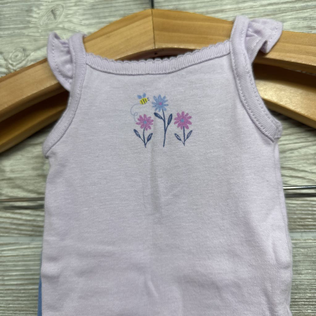 Tank Bodysuit Flowers & Leggings Dots NB