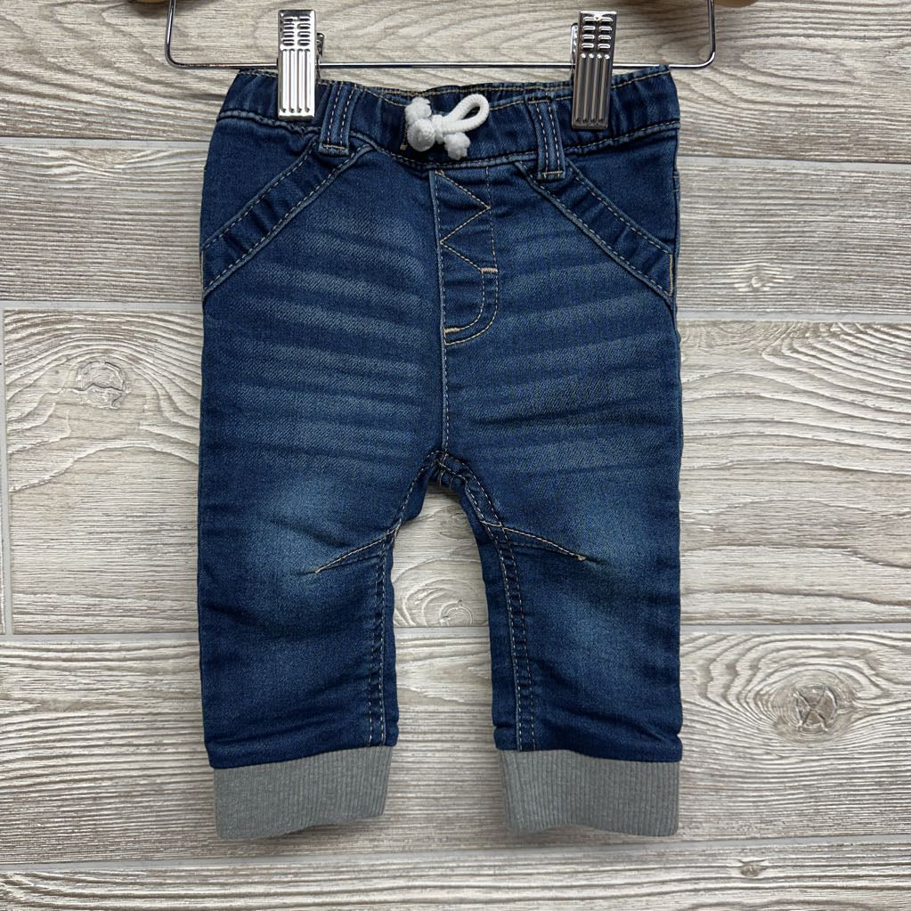 Knit Denim Joggers 3-6M