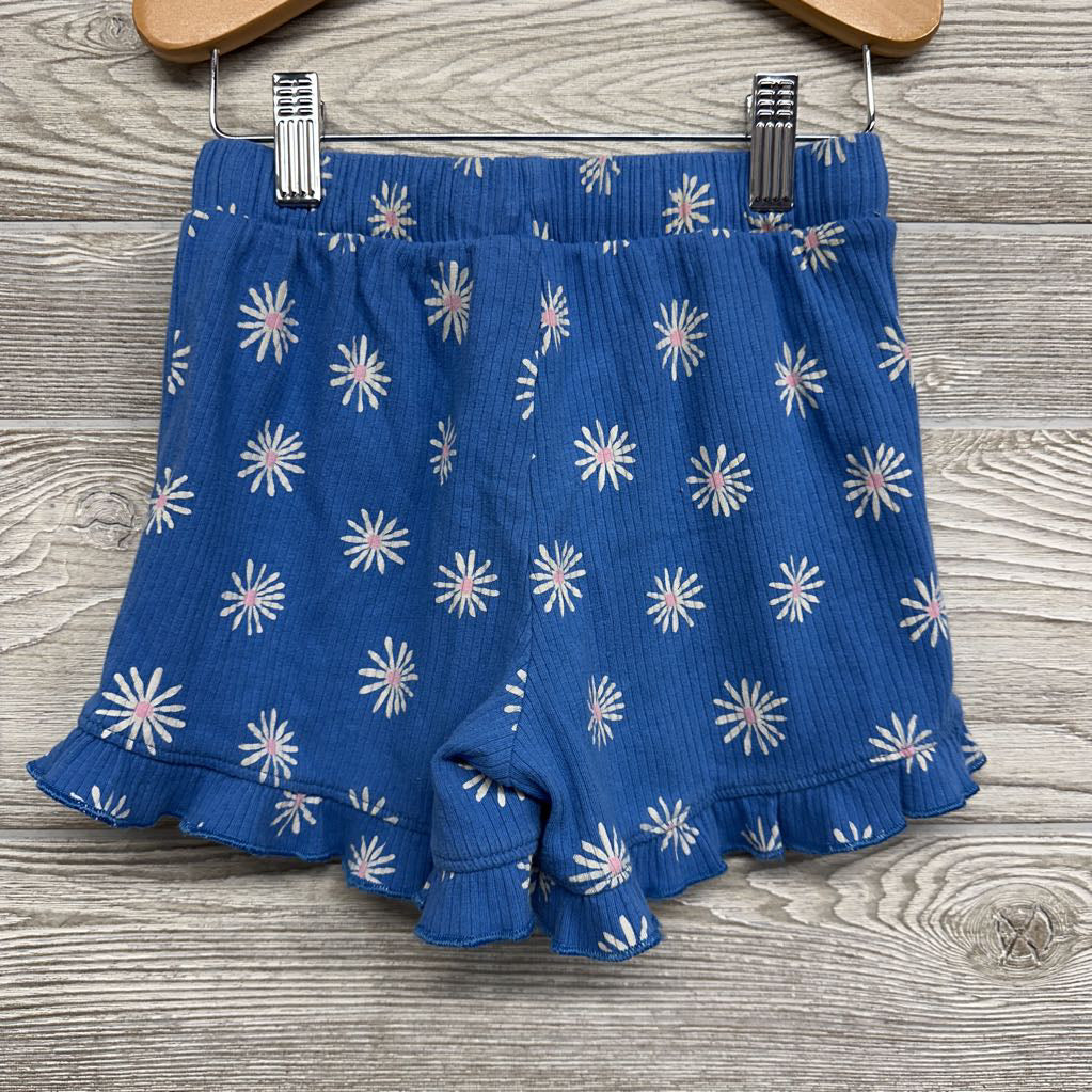 Ribbed Shorts Flowers Ruffle Trim 8