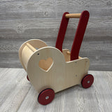 Wooden Doll Stroller Cutout Heart