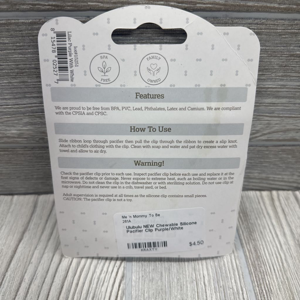 NEW Chewable Silicone Pacifier Clip