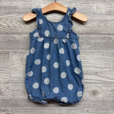 Flutter Sleeve Chambray Romper Dots 18M