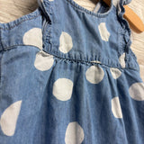 Flutter Sleeve Chambray Romper Dots 18M