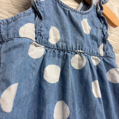 Flutter Sleeve Chambray Romper Dots 18M